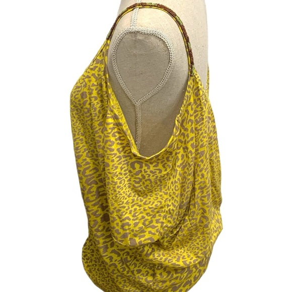 Jessica Simpson Yellow Leopard Print Crop Top - Picture 3 of 4